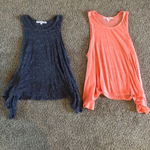 2 super cute tanks. Blue and orange. Size small.